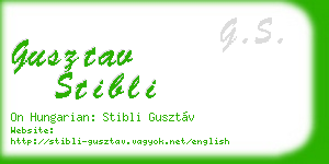 gusztav stibli business card